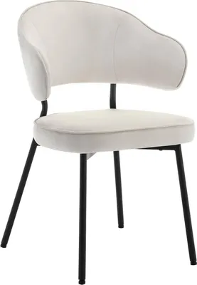 Produktbild von WOLTU 1er Set Esszimmerstühle, Polsterstuhl, Metallbeinen, Samt, creme