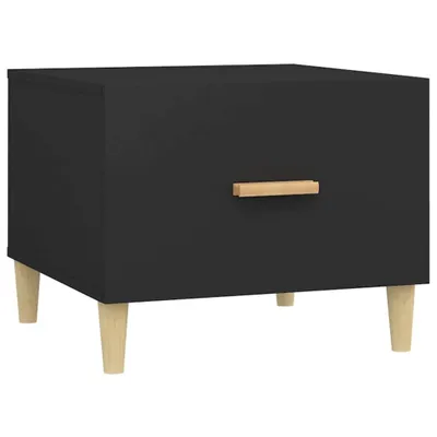 Image de vidaXL Table basse noire 50x50x40 cm bois composite