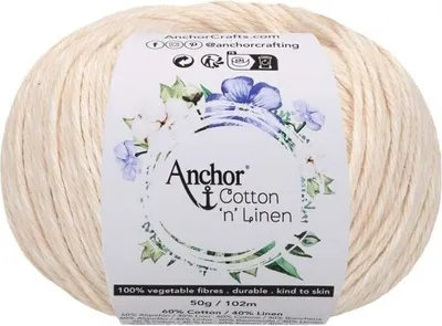 Obrázek produktu pro Anchor Bavlna 'n' Linen 00001 Snowdropearl Háčkovací příze