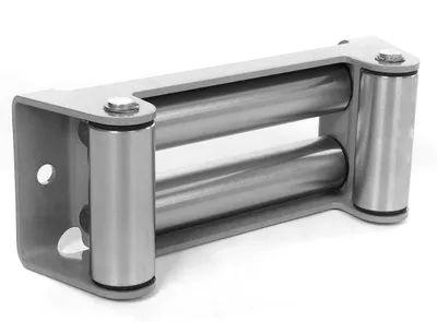 A product shot of a roller fairlead for a winch.
