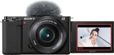 Produktbild von Sony α ZV-E10L, 24,2 MP, 6000 x 4000 Pixel, CMOS, 4K Ultra HD, Touchscreen, Schwarz