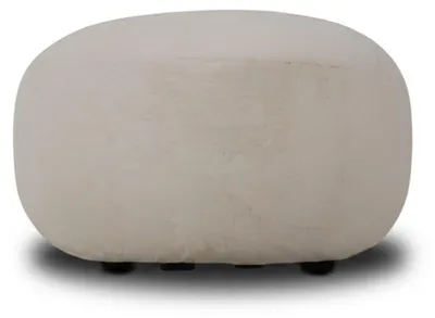 Immagine prodotto di Pouf imbottito moderno bianco. Elegante pouf in bouclé