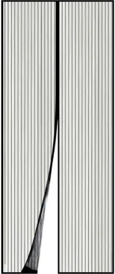 Produktbild von Magnetische Fliegengitter Tür - 110 x 210 cm - Schwarz - Insektenschutz Vorhang - Lamellenvorhang ohne Bohren - Fliegennetz mit Klettband - Magnetvorhang für Terrassentür - Türvorhang für Balkon