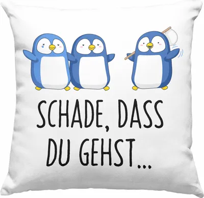 Produktbild von Trendation - Jobwechsel Deko-Kissen mit Füllung 40x40 Geschenk Kollegin Kollege Abschied Lustig Abschiedsgeschenk Sprüche Neuer Job Schade Dass Du Gehst (Grau)