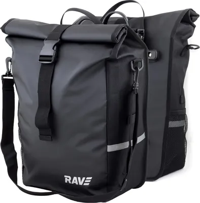 Produktbild von RAVE Gepäckträgertasche Fahrradtasche Voyage - (Paar) Easy-Click-System Fahrradzubehör 2x22 Liter - Schwarz