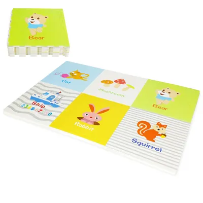Produktbild von Puzzlematte 2cm dicke Krabbelmatte Spielmatte Baby XPE 6er Spielteppich Rutschfest Beidseitig Tragbar Wasserdicht für Innen Außen