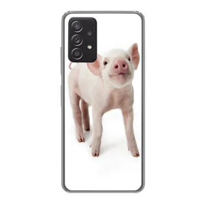 Produktbild von MuchoWow® Handyhülle Schutzhülle Hülle für Samsung Galaxy A33 5G Schwein - Tiere - Weiß Silikon Softcase Handy Hülle - Kartenhalter