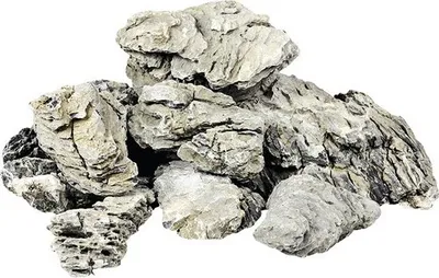 A pile of decorative rocks for an aquarium.