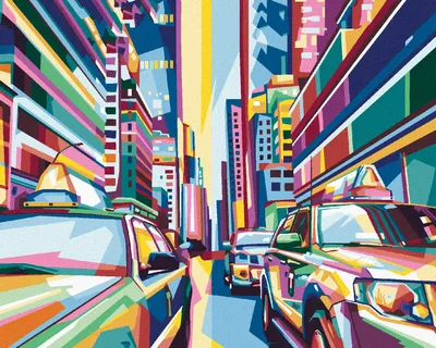 Obrázok produktu pre Zuty - Diamantové maľovanie - FAREBNÉ MESTO NEW YORK, 40x50 cm, bez rámu a bez vypnutia plátna