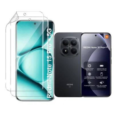 Produktbild von CLM-Tech 2er Set Schutzfolie kompatibel mit Xiaomi Redmi Note 15 Pro+ / 15 Pro Plus 5G - Weiche Folie Crystal Clear - Displayschutz 9H Glas - Folie kristallklar 2X Stück