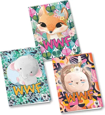 Zdjęcie produktu dla Notatnik A4 WWF Illustrato, 40 kartek, asortyment, 3 rodzaje