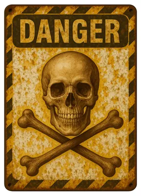 Produktbild von Blechschild 20x30cm Danger Totenkopf Retro Warnschild Metallschild Gefahrenschild Wanddeko Werkstatt Garage AstraDesign