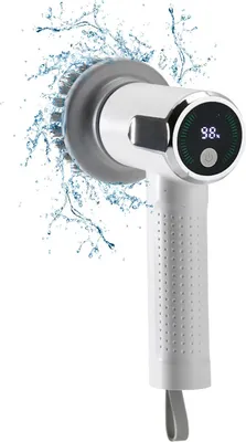 Produktbild von Elektrische Reinigungsbürste Kabellos, 20W, 3000mAh Akku, 2 Geschwindigkeiten, 4 Aufsätze, Type-C, für Bad, Küche, Boden & Auto