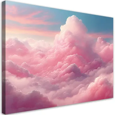 Produktbild von Leinwandbild Rosa Wolken 120x80 Feeby Rosa bild für die wand bereit zum aufhängen