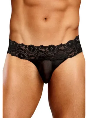 Image de Micro Thong Pinch Back - S/M - Noir