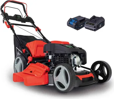 Zdjęcie produktu dla Kosiarka spalinowa Scheppach MS225-53E z rozruchem elektrycznym | napęd na koła | 6 KM | szerokość koszenia 53 cm | kosz na trawę 65 l | czyszczenie | funkcja mulczowania | wyrzut