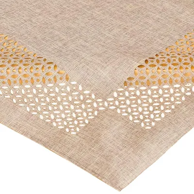 Immagine prodotto di Tovaglia REA ornamenti traforati in poliestere marrone 85 x 85 cm