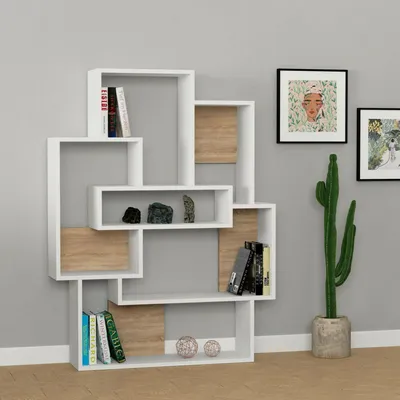 Immagine prodotto di Khaimuk - Libreria, 101x22x132h cm Bianco, 7 Ripiani