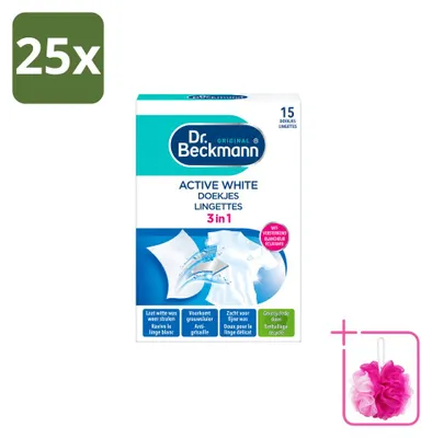 Produktbild von 25 x Dr. Beckmann Active White Wäschetücher gegen Grauschleier - Sparpackung - 25 Stücke