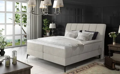 Produktbild von NABBI Gepolstert Doppelbett mit Stauraum Altama 180 - hellgrau (Soro 83)