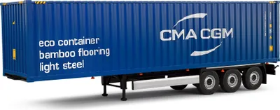 Zdjęcie produktu dla Solido 421240215 Przyczepa kontenerowa CMA CGM 2024 niebieska 1:24