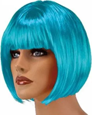 Produktbild von HAAC Perücke Kurzhaar Farbe blau für Fasching Karneval Party