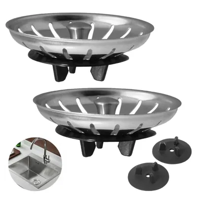 Produktbild von Universal Waschbecken Siebkörbchen Stöpsel Für Spülbecken 2 Stück, Silikon Abflusssieb Mit Filterfunktion Passend Für Abflüsse Ideal Für Küche Und Bad