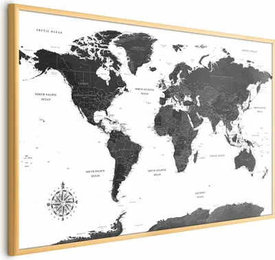 Produktbild von Posterpapier Poster - Monochromatic Map 90x60 cm Karten k-A-0439-ao-a