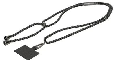 Produktbild von Stylische Universal Handykette in Schwarz/Grau oder Rosa - Praktisch, modisch und immer griffbereit: Ihre Lösung für sicheres und trendiges Tragen Ihres Smartphones! schwarz/grau