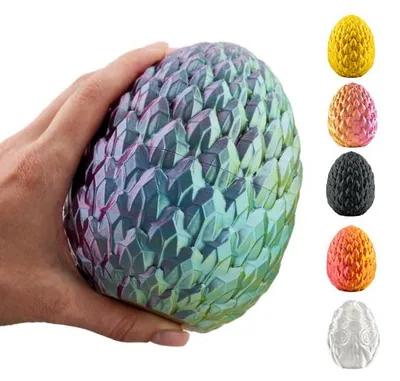 Image de Œuf Décoratif 3D 12 cm – pièce fantasy de collection et déco | œuf de dragon – Bleu-vert-violet