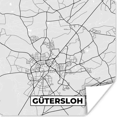 Produktbild von MuchoWow® Poster Stadtplan - Karte - Deutschland - Karte - Gütersloh 100x100 cm - Babyzimmer