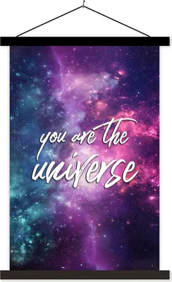 Produktbild von MuchoWow® Textilposter Zitat - Weltraum - Sterne - Jungen - Mädchen - Kinder 120x180 cm mit schwarzem Rahmen - Fotos