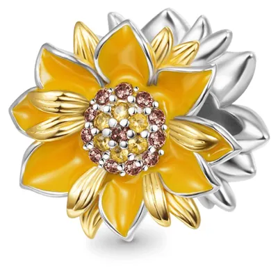 Produktbild von Gnoce Charm Sonnenblume GGC050 Silber