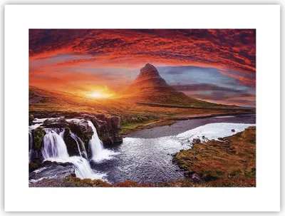 Produktbild von Poster - Poster ohne Rahmen - Kirkjufell Wasserfall Berg - 40x30 cm - Wand Bild - Wanddeko - Wandbilder - Kunstposter - Wandposter - Bilder - Kunstdruck - Wanddekoration - Wandbild - P2XAA40x30-4704