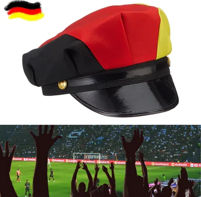 Produktbild von Polizeihut Deutschland Hut Kopfbedeckung Schwarz/Rot/Gold Partyhut Fan-Hut Fußball-Hut