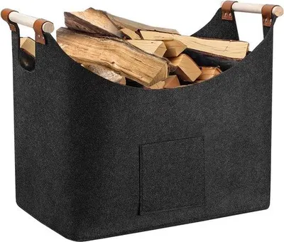 Productafbeelding van Famanu opbergbox van 60 liter met handgrepen - inklapbare draagtas voor hout, speelgoed, boodschappen en meer