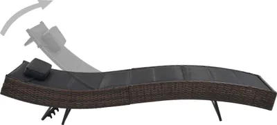 Produktbild von vidaXL Sonnenliege Poly Rattan und Textilene Braun