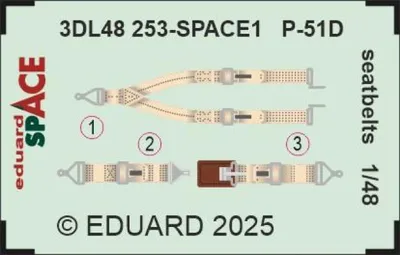 Produktbild von Eduard Accessories 3DL48253 - 1:48 P-51D seatbelts SPACE for Eduard - Neu