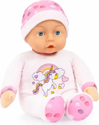 Obrázok produktu pre Lalka bobas z haftowanym jednorożcem do przytulania 30 cm