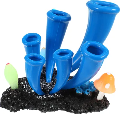 Image de Aquarium Simulation Corne Corail, Silicone Fluorescent Corail Bleu