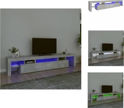 Produktbild von vidaXL TV-Schrank mit LED-Leuchten Betongrau 215x36,5x40 cm -  TV-Möbel