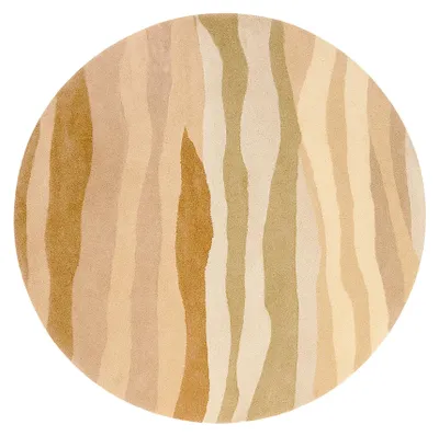 Image de Volero - Tapis rond en laine – Liora Beige | Tapis organique doux & haut de gamme - Ø 140cm