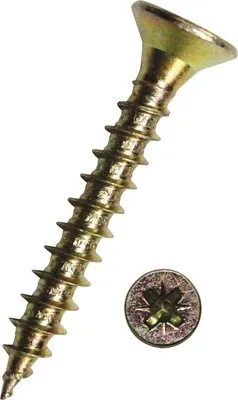 Produktbild von JD79 Spanplattenschraube 4x25 mm galv. verzinkt gelb chromatiert, 200 Stück