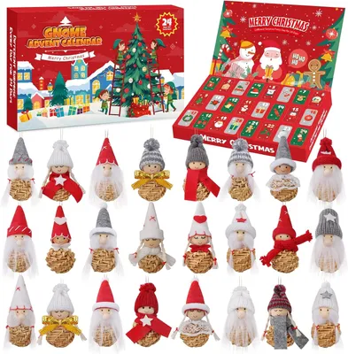 Obrázek produktu pro Adventní kalendář s vánočními skřítky - sada 24 kusů - vánoční dekorace