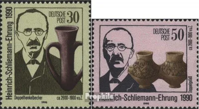 Produktbild von Briefmarken DDR 1990 Mi 3364-3365 (kompl.Ausgabe) gestempelt 100.Todestag von Schliemann