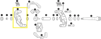 Produktbild von Crankbrothers Pedal Body Pedalkörper, Mallet, Level 11, außen, links