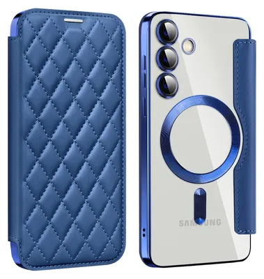 Produktbild von Für Samsung Galaxy S24 360 Grad Full Body Magsafe RFID Anti Datenklau Kunst Leder Hülle Tasche Smart Cover