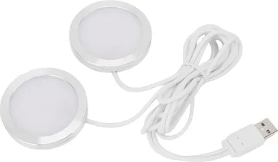 Image de Spot LED rond à deux têtes pour intérieur Mini Ultra Slim 5V USB Under Counter Light Jewelry Display Lighting Model Display Lamp