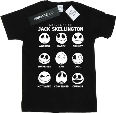 Produktbild von Disney - "Nightmare Before Christmas The Many Faces Of Jack" T-Shirt für Damen BI41459 (XXL) (Schwarz)