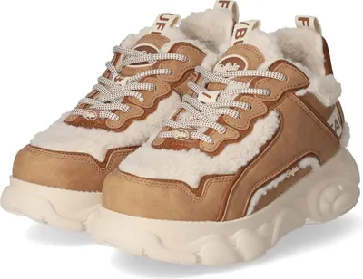 Produktbild von Buffalo Damen Low Sneaker/ Schnürschuhe CLD CHAI WARM Braun Beige Synthetik Textil Mix Größe: 39
